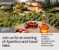 Join us for an evening of Aperitivo and travel tales